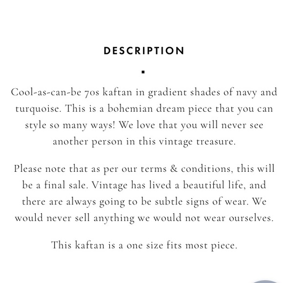 FLASH SALE: OFFER $185, Vintage 70’s Kaftan, Sourced by Chasing Unicorns - Picture 3 of 17